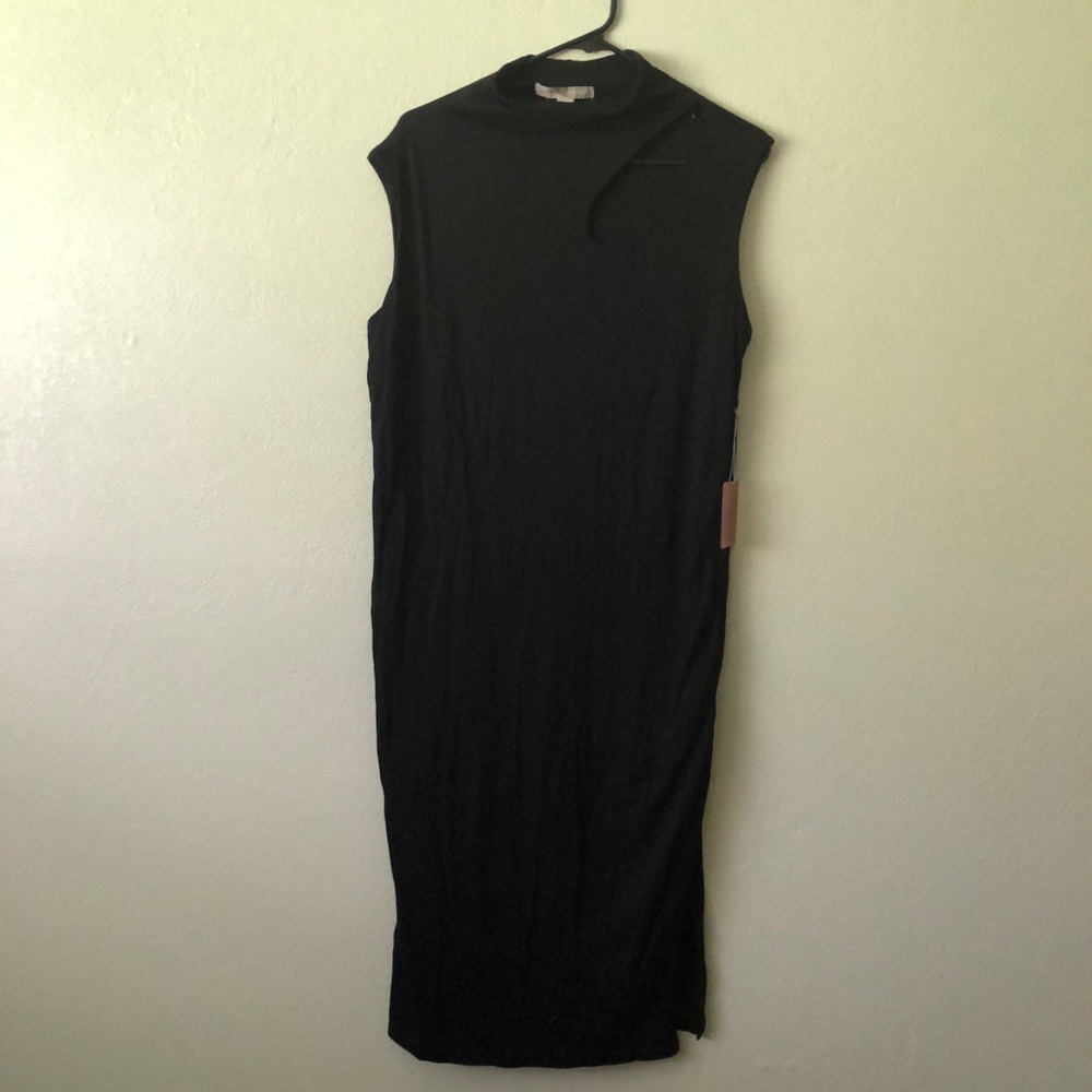 NWT black sleeveless cutout midi dress